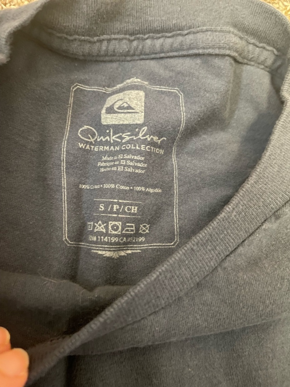 Quiksilver Men's Navy Graphic T-Shirt - Waterman Collection Size Small - Picture 3 of 3